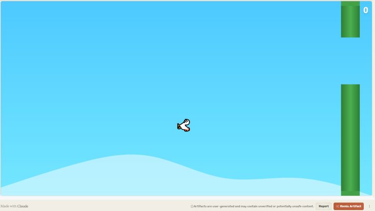 Flappy Chicken Game Built with Claude Artifacts