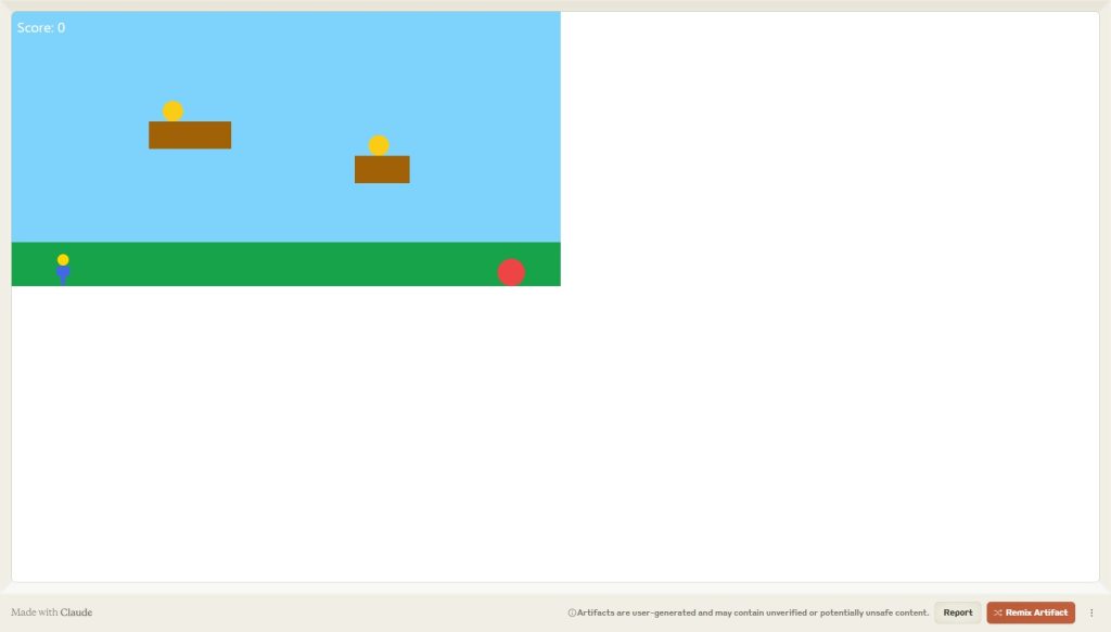 Simple Obstacle Game Built with Claude Artifacts